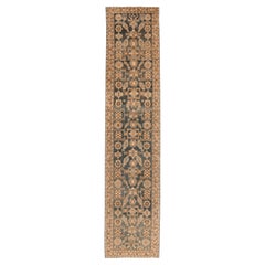 Persischer Malayer Läufer Teppich - Wolle Braun Elfenbein Design - 94565
