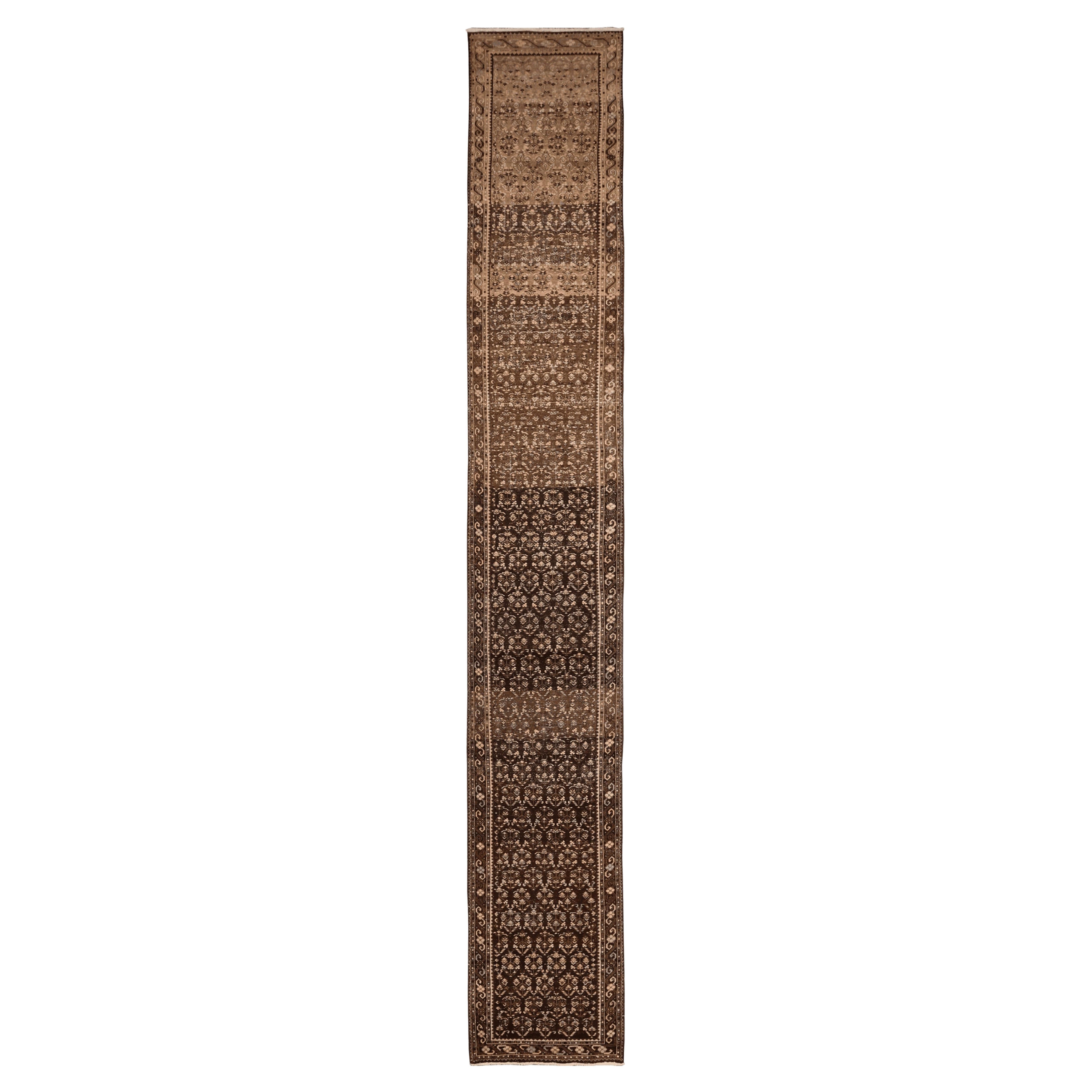 Tappeto Persiano Malayer Runner - Design Marrone Lana - 94567