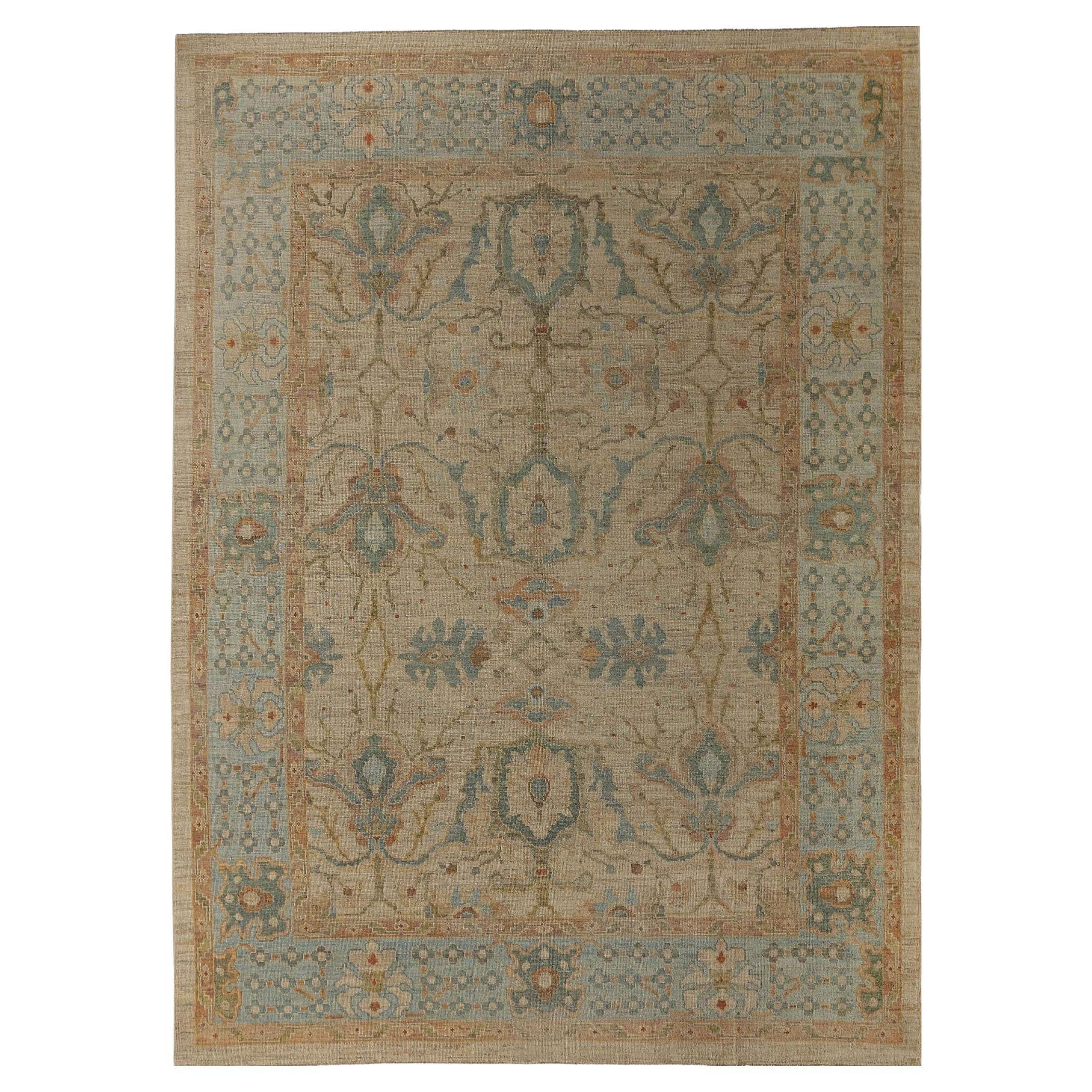 Afghanistan Oushak Over Size Teppich - Wolle Elfenbein Design - 95835