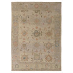 Oushak-Teppiche aus Afghanistan - Wolle in elfenbeinfarbenem Design - 95764