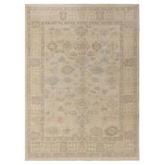 Oushak-Teppiche aus Afghanistan - Wolle in elfenbeinfarbenem Design - 95765
