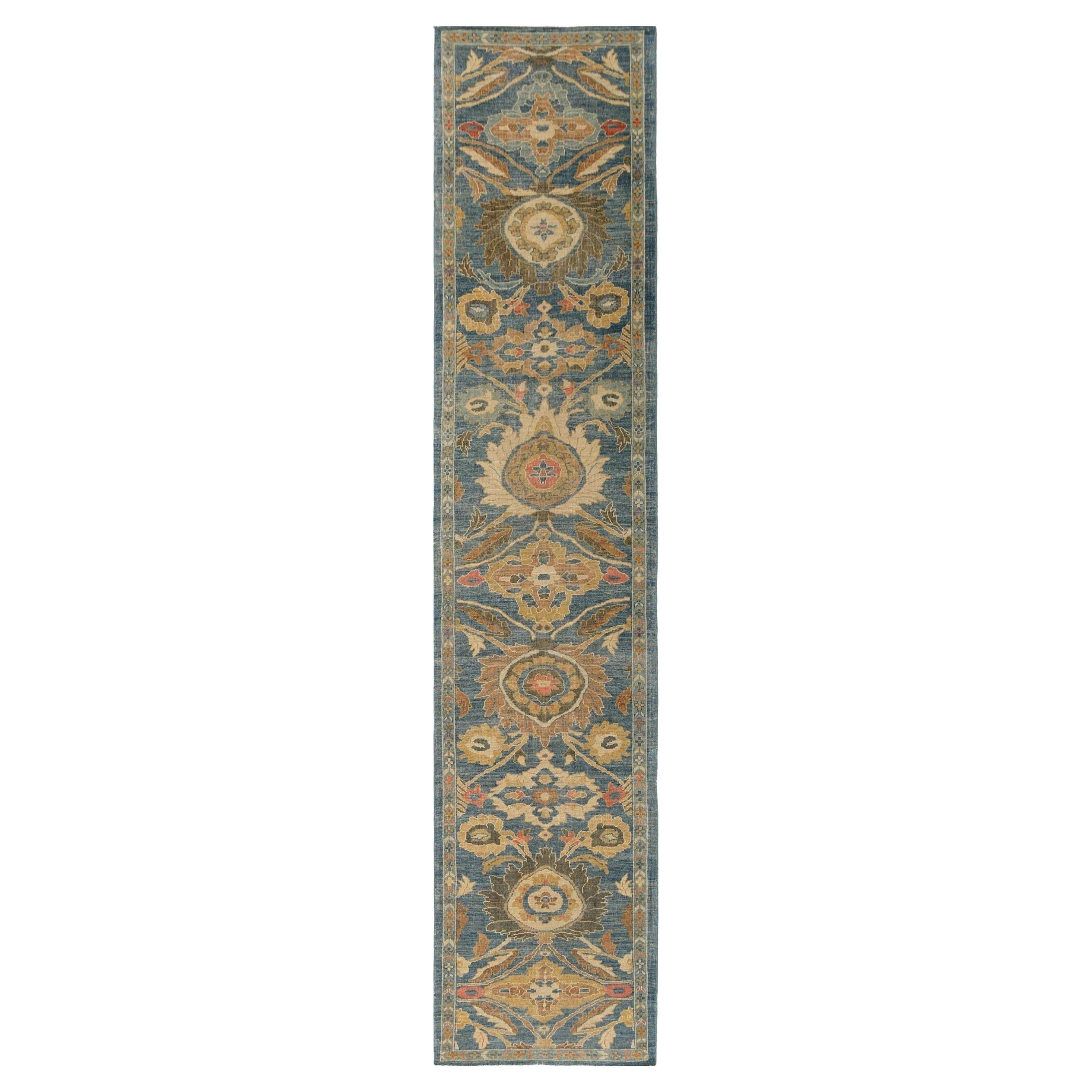 Sultanabad-Läufer aus Afghanistan in Sultanabad in Grau - Wolle mit grauem Design - 95776