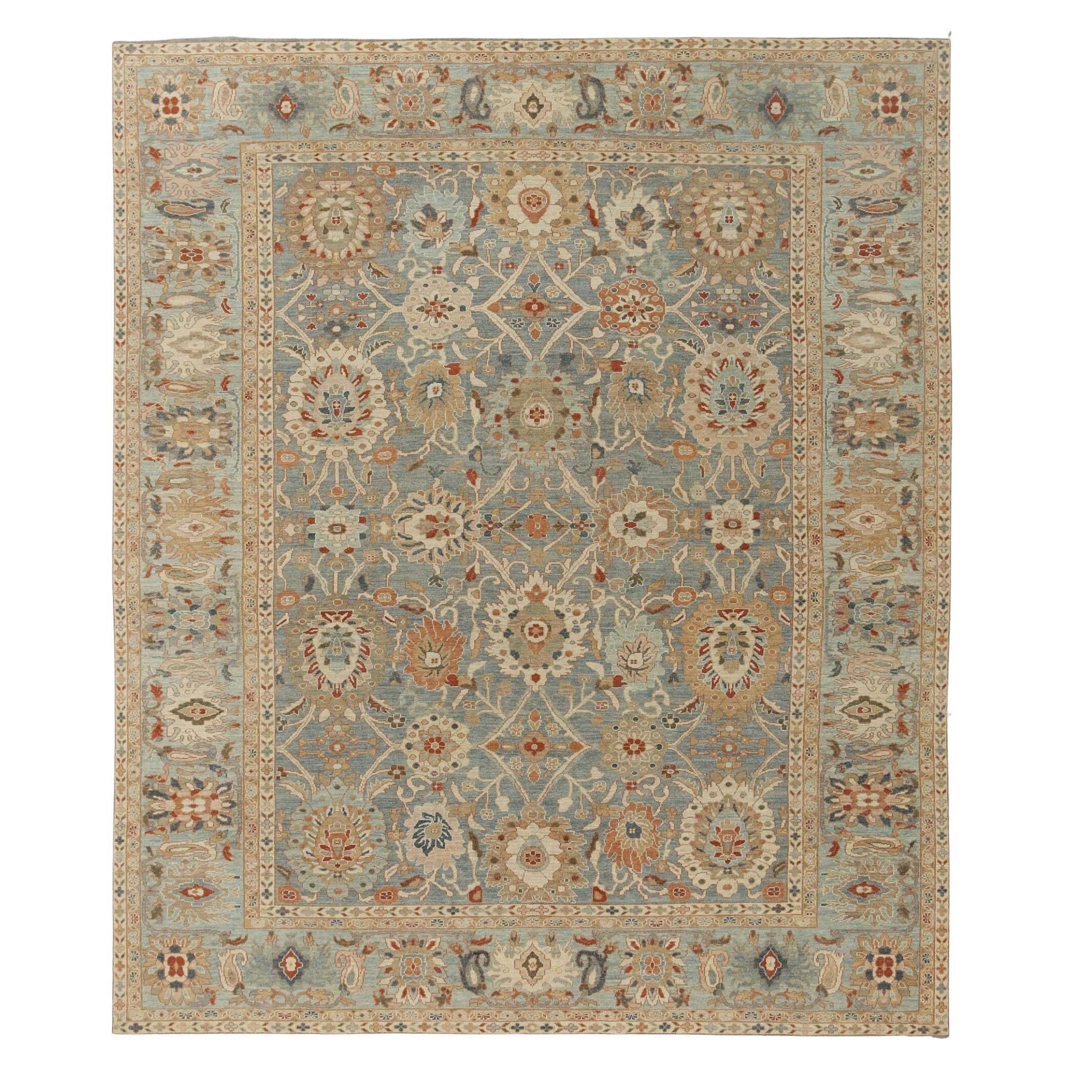 Afghanistan Sultanabad Over Size Teppich - Wolle Blau Grau Design - 95881