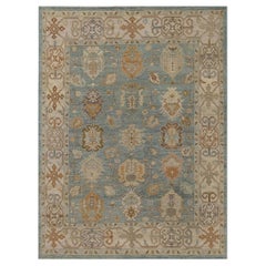 Afghanistan Oushak-Teppiche - Wollblau Design - 95887