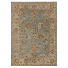 Turkey Oushak Area Rugs - Wool Blue Design - 95897