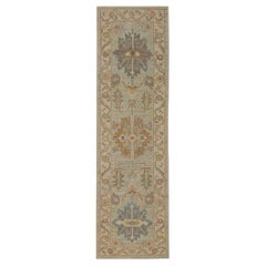 Tapis de course Oushak d'Afghanistan, motif en laine ivoire - 95982