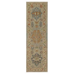 Tapis de course Oushak d'Afghanistan, motif en laine ivoire - 95983