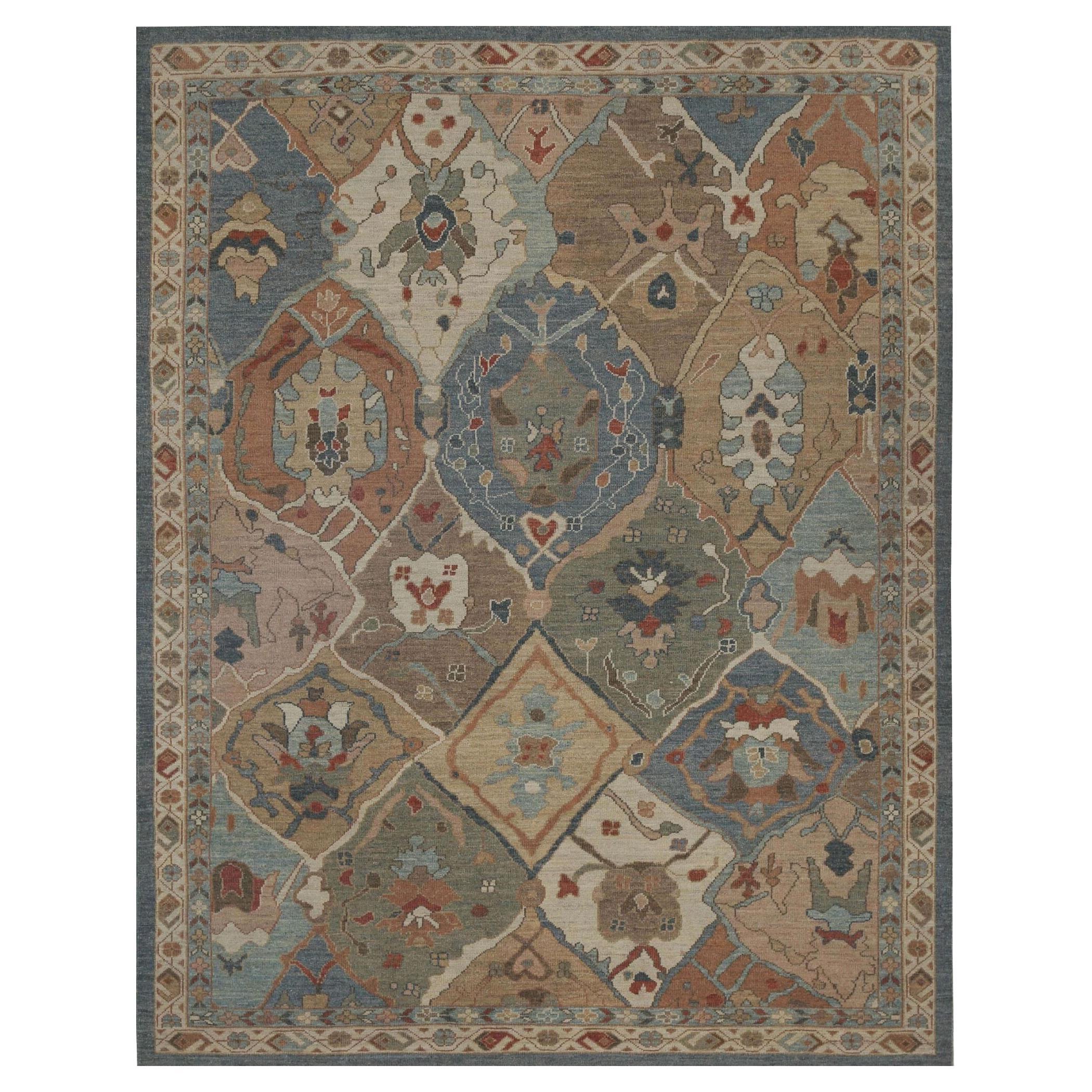Turkey Oushak Area Rugs - Wool Blue Gray Green Ivory - 96000