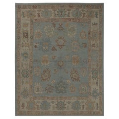 Turkey Oushak Area Rugs - Wool Blue Gray Design - 96007