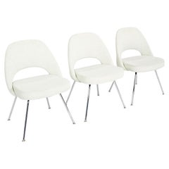 2019 Eero Saarinen for Knoll Armless Executive Dining Chair in Green Fabric