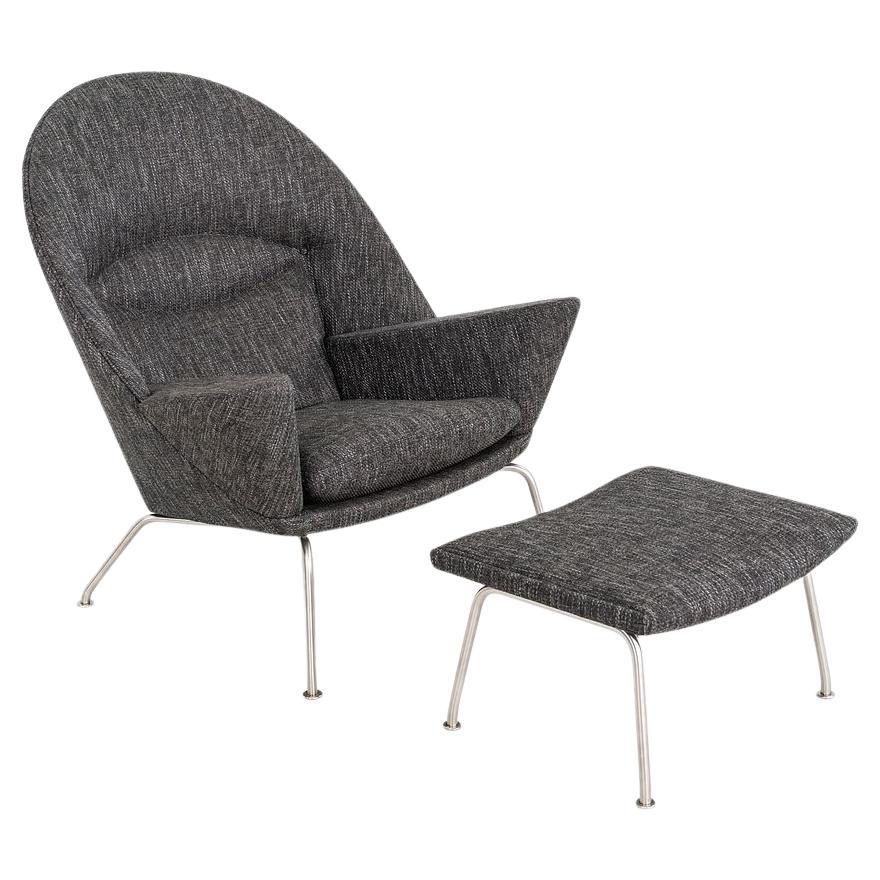 2022 CH468 Oculus Lounge Chair and Ottoman by Hans Wegner for Carl Hansen
