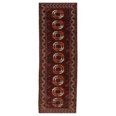 Tappeto persiano Turkeman Runner, circa 1910 - Lana, avorio, rosa, rosso - 99585