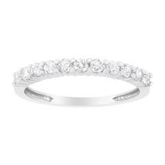 IGI Certified 1/2 Cttw Diamond 10K White Gold Prong Set Fluted Band Style Ring