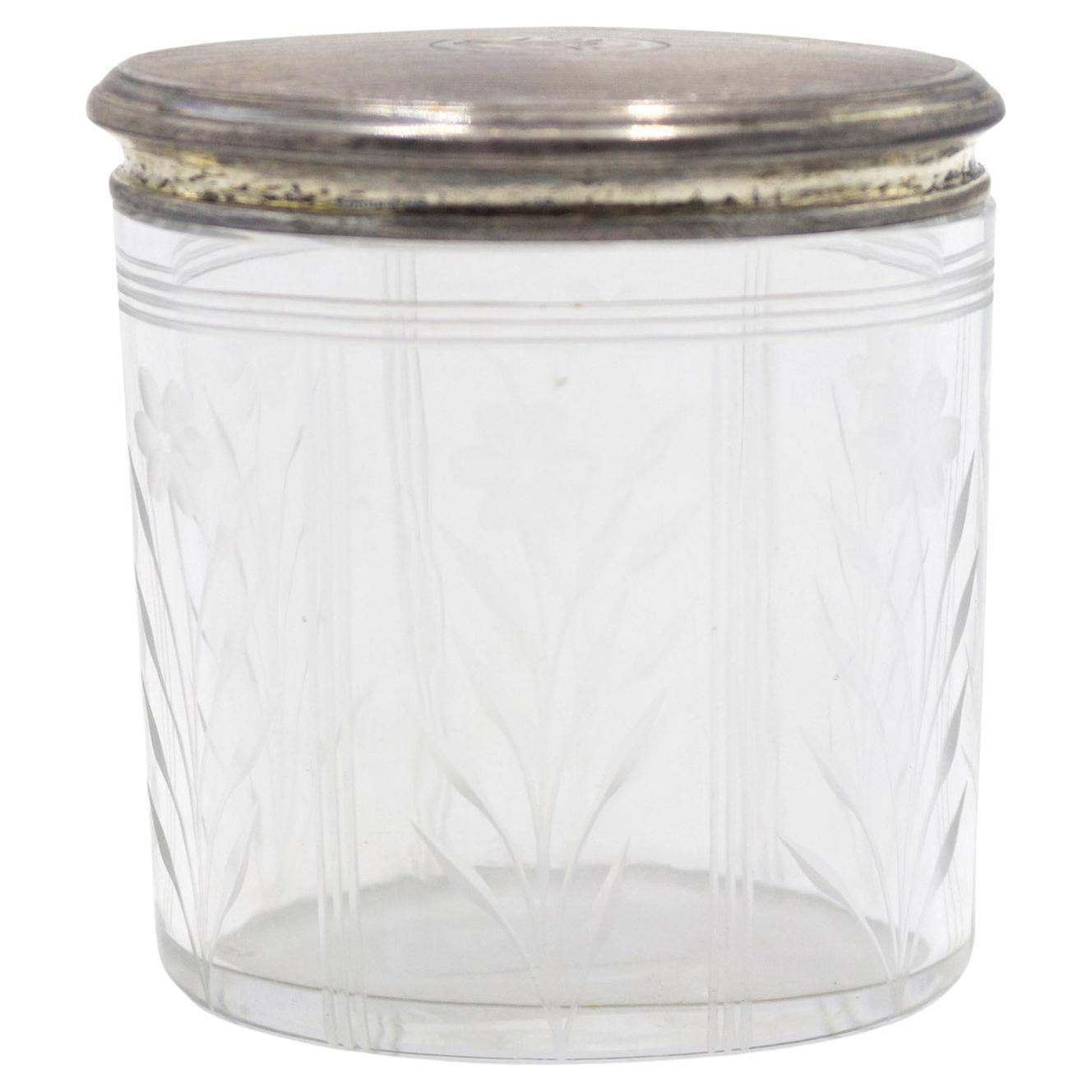 Caja Art Déco de cristal y plata