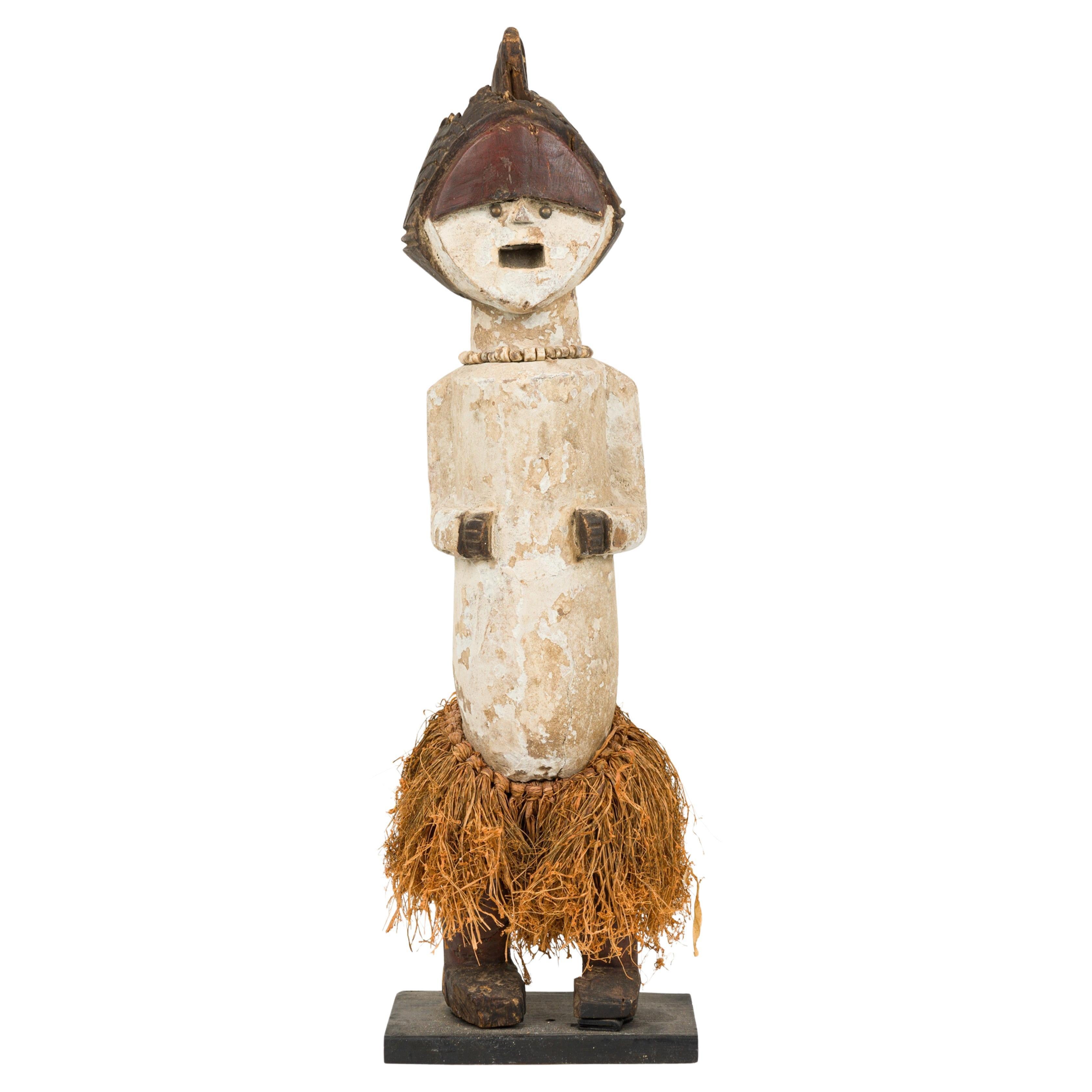 Gabonese Tribal Reliquary Figure, Hand-Carved Wood, 20th Century For Sale