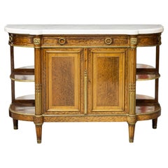 French Louis XVI Style Mahogany and Brass Server Cabinet