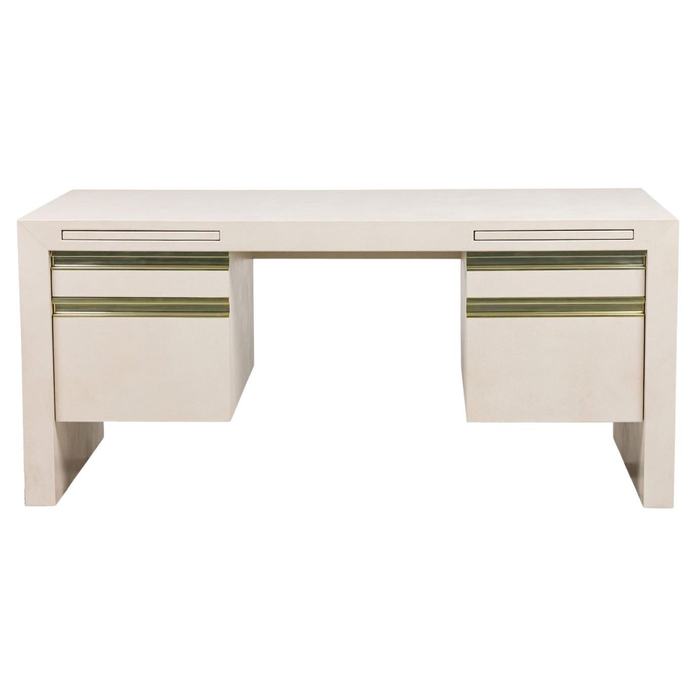 American Mid-Century Karl Springer Style Custom Built Desk