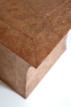 Copper Side Table, Metal Clad Vaisseau Accent Table