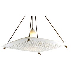 Luxury Square Chandelier, White Marble Geometric