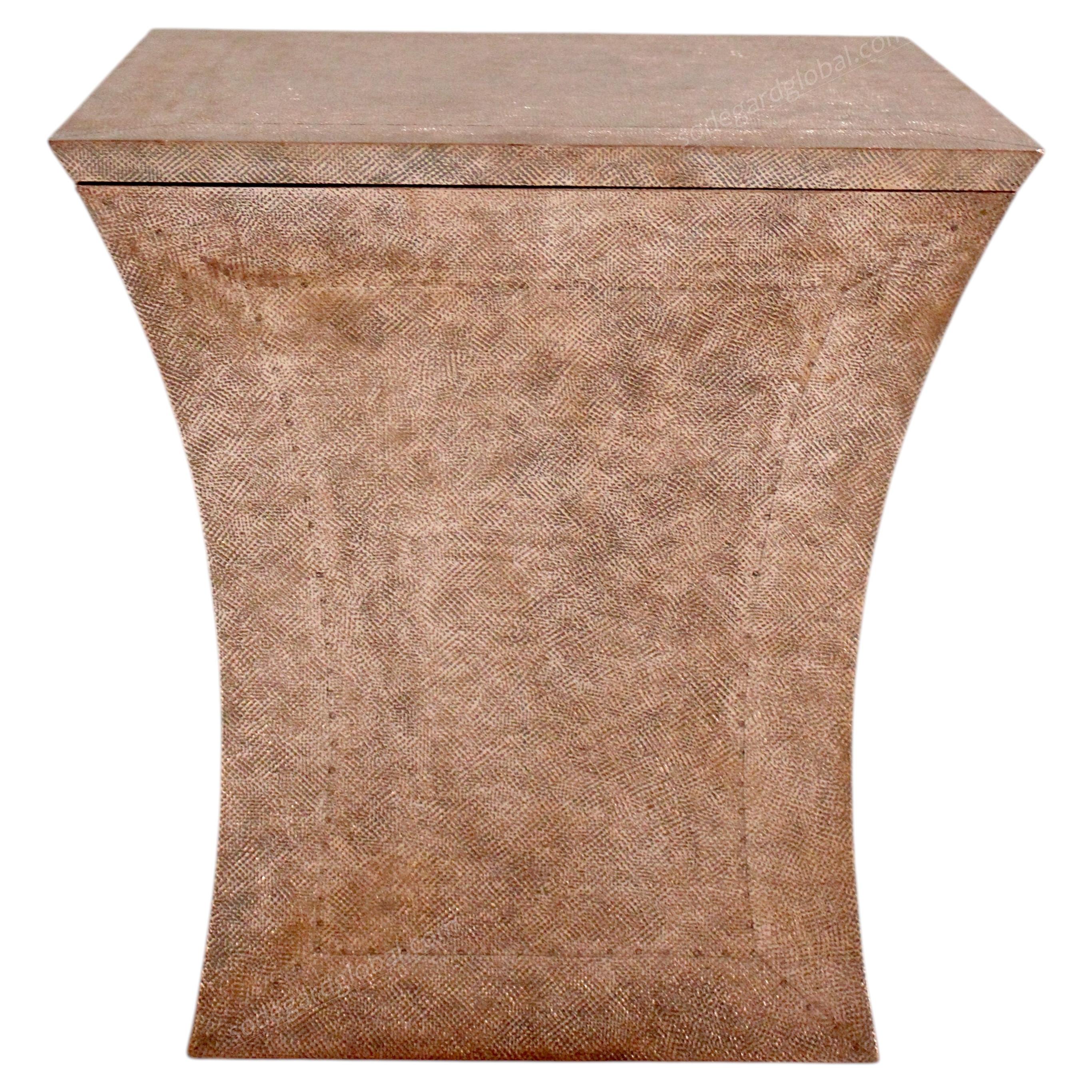 Sculptural Side Table, Hammered Copper Cladding For Sale