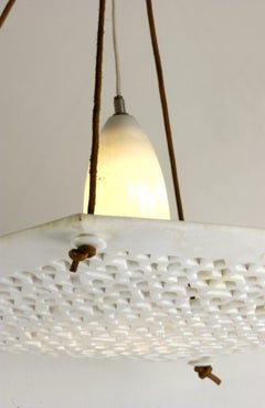 Handmade Marble Square Chandelier, Jali Geometric