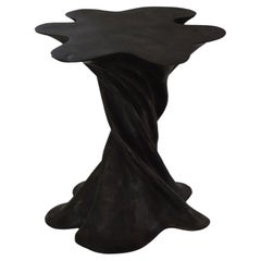 Art Deco Bronze Table (Black Marble), Cast Sculptural Base