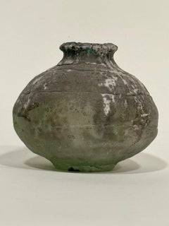 Shun Kumagai Contemporary Japanese Round Cast Glass Vase