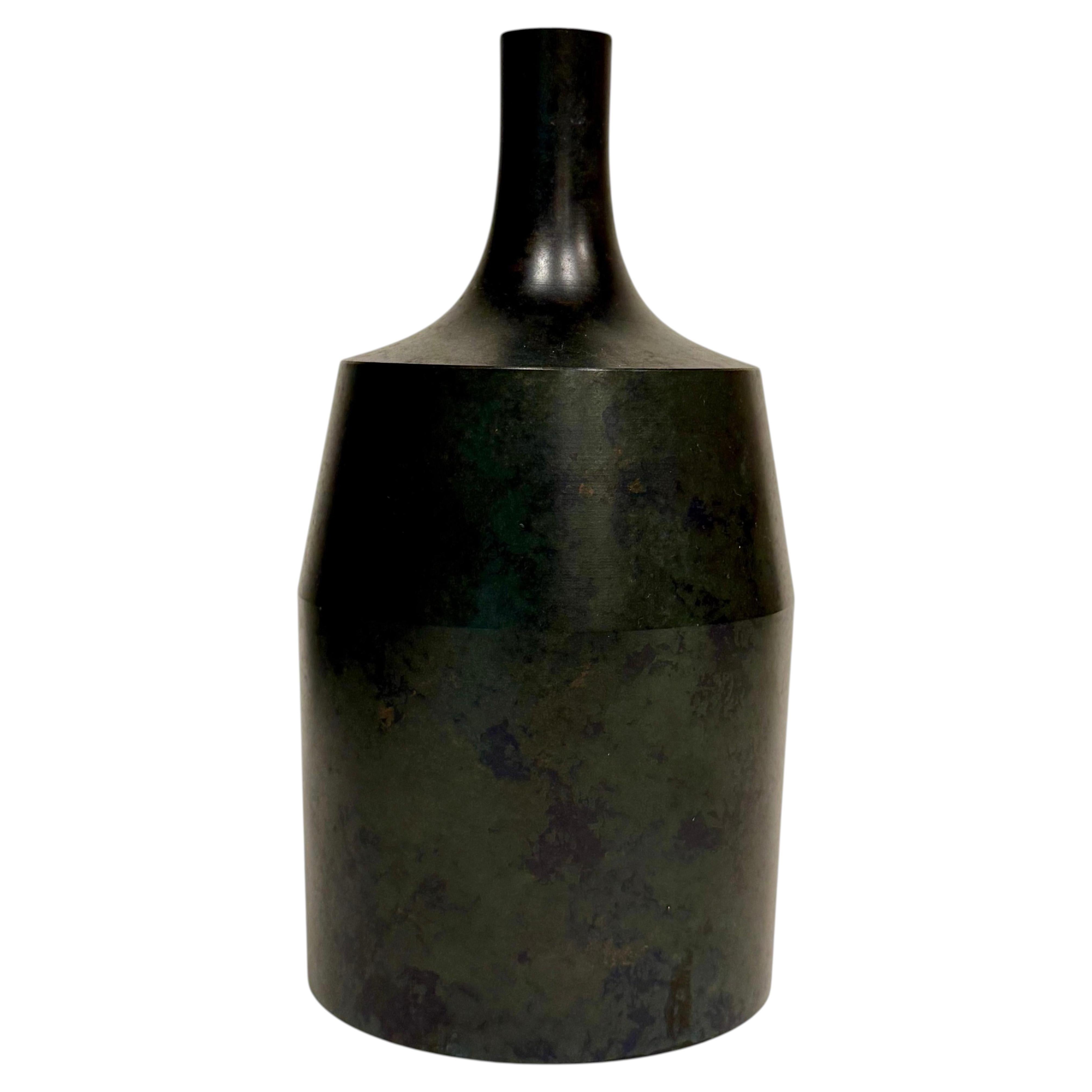 Jarrón de bronce modernista Vintage Hara Misaki c1960s