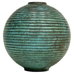 Vintage Japanese Modernist Bronze Vase c1960s