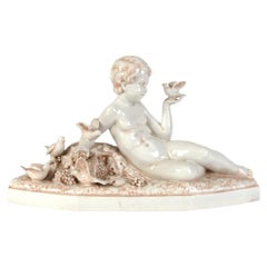 Figurine en porcelaine « Garçon à la colombe », Villenauxe-la-Grande, par Bohumil Rezl