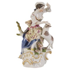 Porcelain Figure "Shepherdess", Germany by Meissen, Second Half of 19th Century
