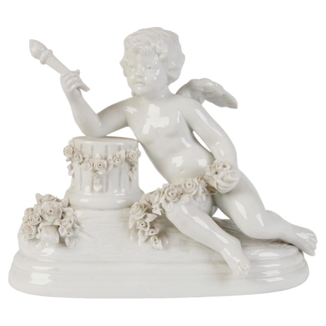 Porcelain Figure "Cherub with Torch", Sculptor by François Nicolas Kessler For Sale