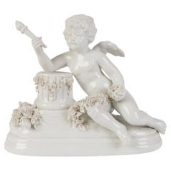 Porcelain Figure "Cherub with Torch", Sculptor by François Nicolas Kessler