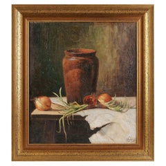 Cuadro «Naturaleza muerta con jarra y cebollas», Kuni Mikhail, Bielorrusia, 1916