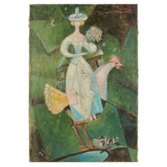 Painting "Dream", Russia By Marc Chagall School, Early 20th Century