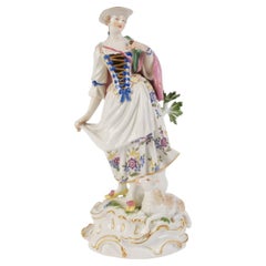 Porcelain Figure "Shepherdess", Germany By Meissen, Second Half of 19th C.
