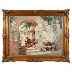 Painting "Seller Of Antiques", Hungary By Peczely Antal Anton, 1930s