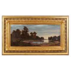 Tableau « Paysage au crépuscule », Russie, par V. Kazantsev, fin du XIXe siècle