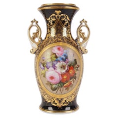 Jarrón grande de porcelana, Francia, de la marca Vieux Paris, mediados del siglo XIX