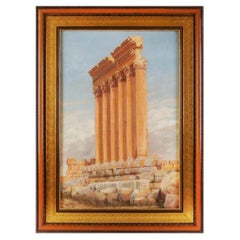 Oil Painting "Temple of Jupiter In Baalbek", Russia, Late 19th Century