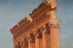 Oil Painting "Temple of Jupiter In Baalbek", Russia, Late 19th Century