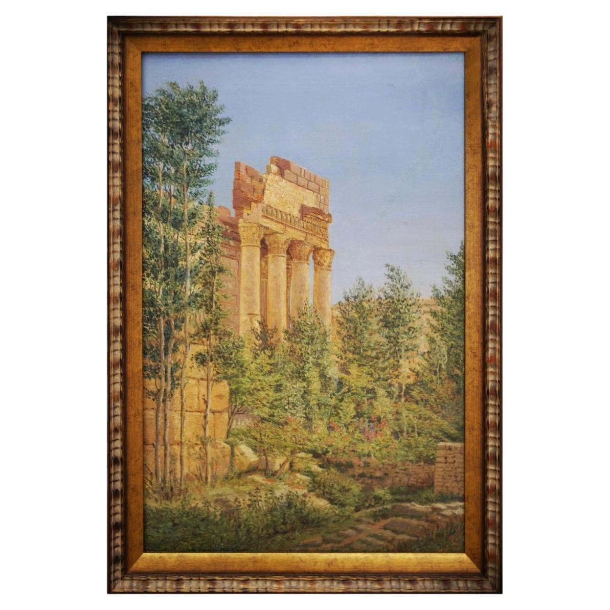 Painting "Temple of Jupiter In Baalbek", Russia, Late 19th Century
