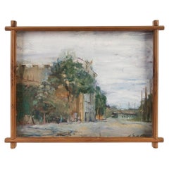 Painting "City Landscape", Latvia (Ussr) By Leja Māris, 1987