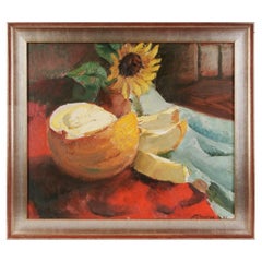 Painting "Still Life With Pumpkin", Latvia (Ussr) By Tsirkunov Yuri, 1985