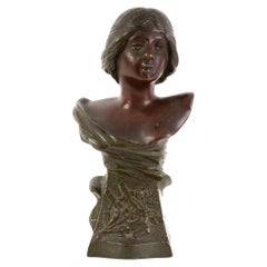 Buste en bronze, C. Bertrand, France, début du XXe siècle
