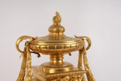 3 piece mantel clock garniture "Lapis Lazuli", France, Second Half of 19th C.