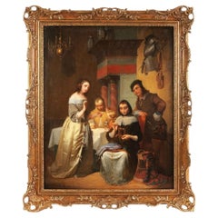 Cuadro «Familia feliz», Bélgica. De Casimir Van Den Daele, 1847