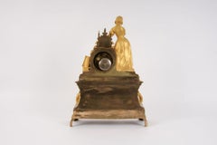 Bronze Mantel Clock with Sculpture "Lady Next to Casket", France, 1830s - 1840s