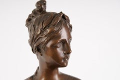 Bronzeskulptur „Sapho“, Frankreich, von Alphonse Henri Nelson, Anfang des 20. Jahrhunderts