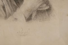 Drawing "Portrait Of A Man With A Glass, Europe By Prosit!", 1889
